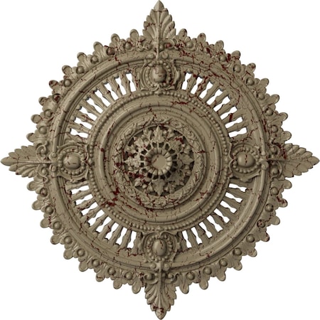 Ekena Millwork Haylynn Ceiling Medallion (Canopies up to 1 1/4"), 29 1/8"OD x 1 1/4"ID x 4"P, Gobi Desert Crackle CM29HYGDC